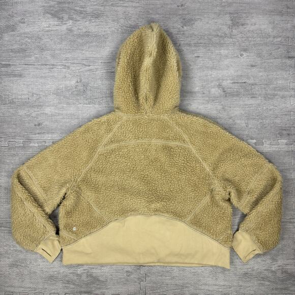 Lululemon Scuba Oversized Half-Zip Fleece Hoodie Sz XL/XXL Sherpa Beige Cropped - Picture 11 of 12